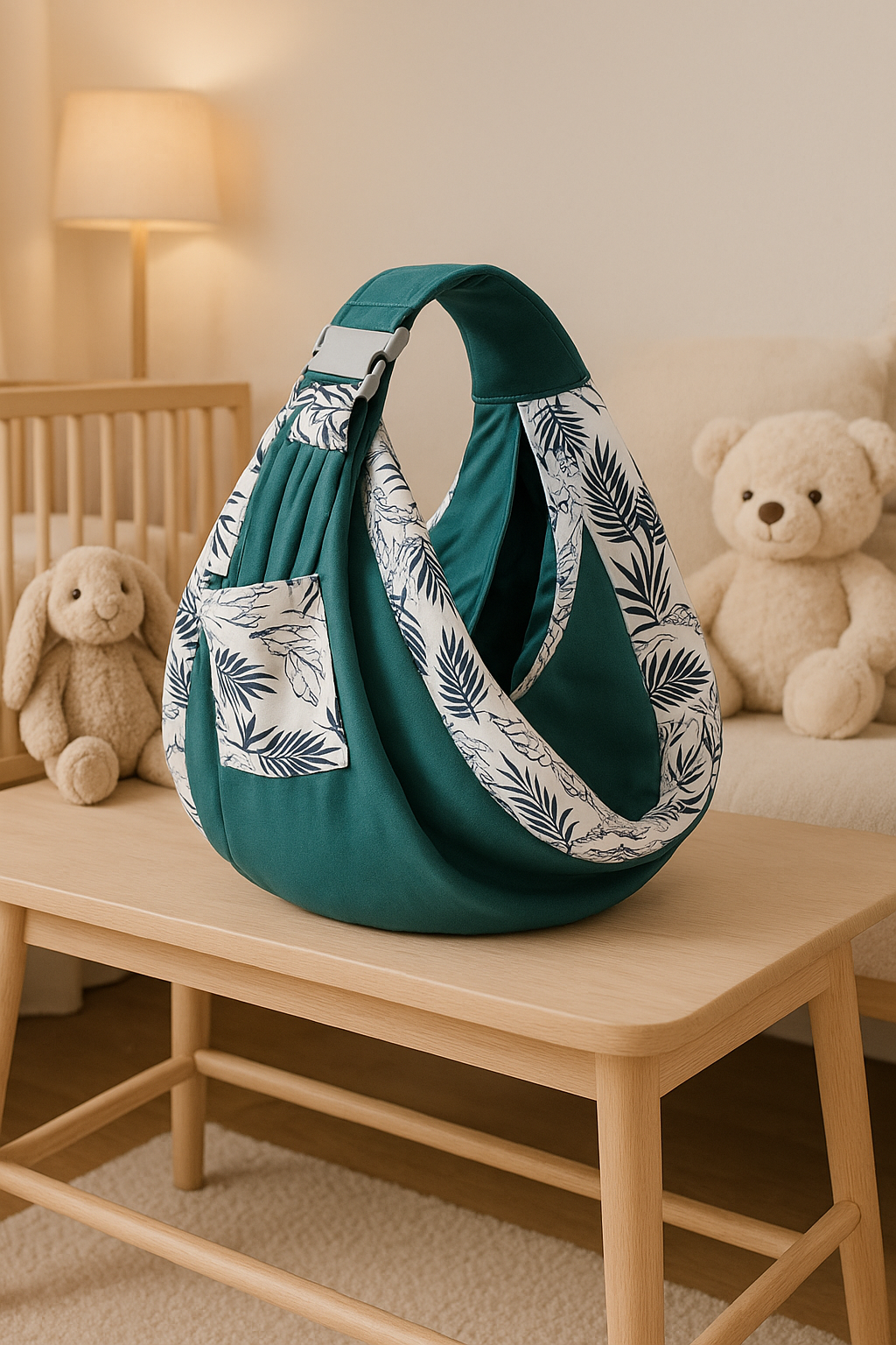 porte bebe echarpe vert fonce