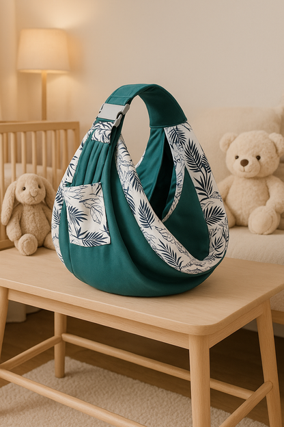 porte bebe echarpe vert fonce