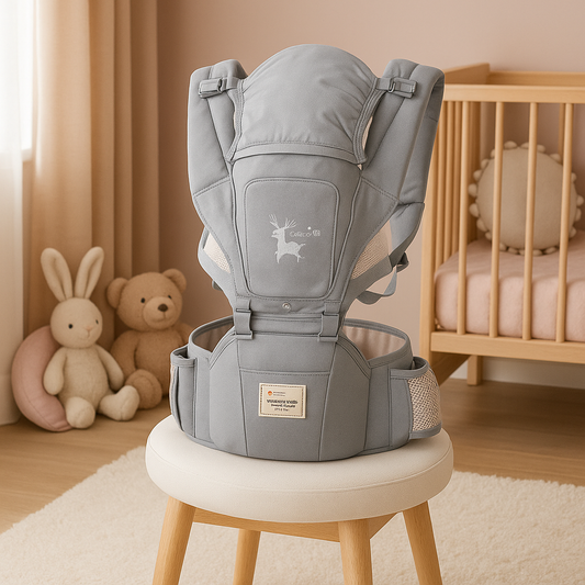 porte bebe ergonomique gris