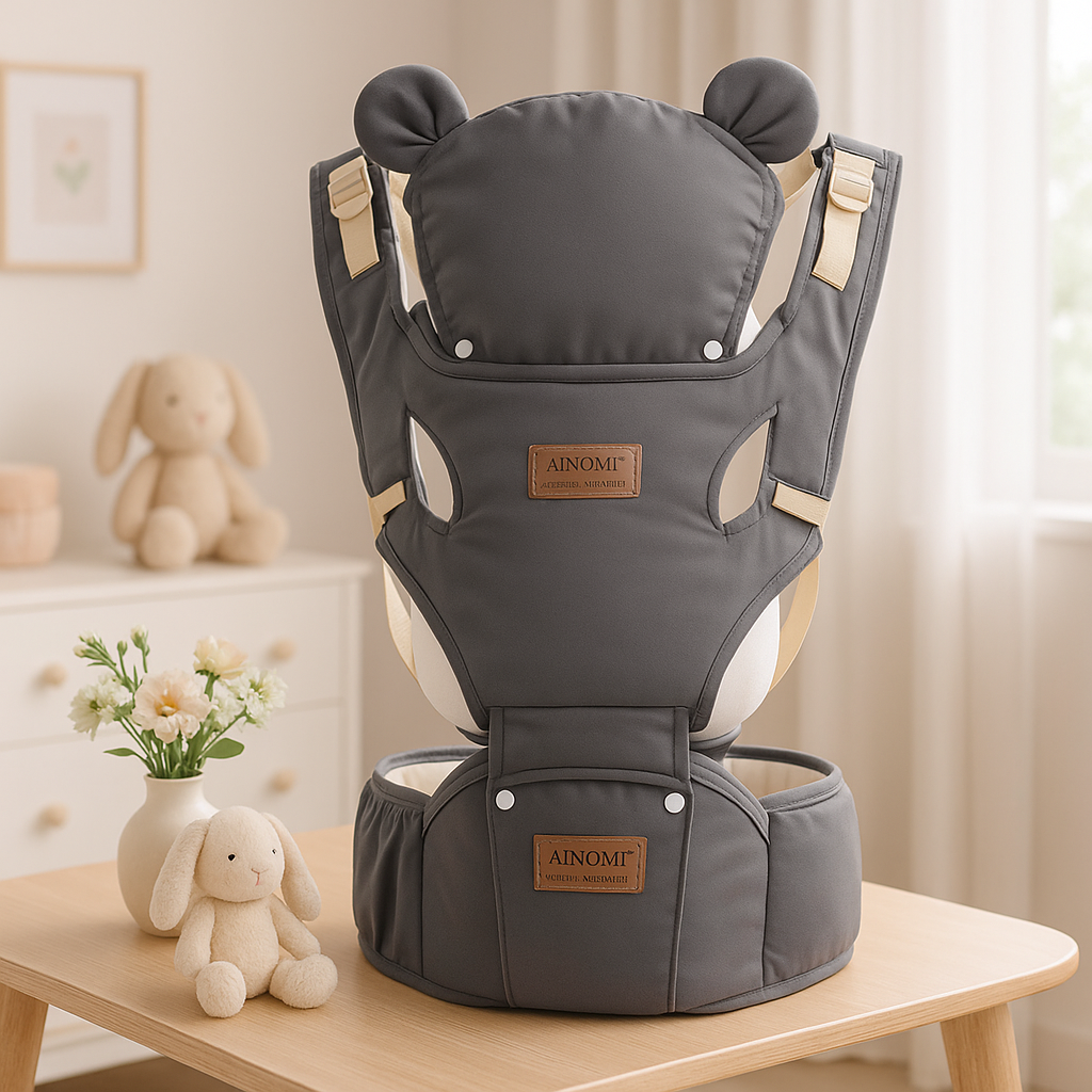 porte bebe ergonomique gris