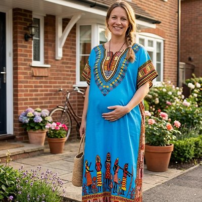 robe grossesse bleu