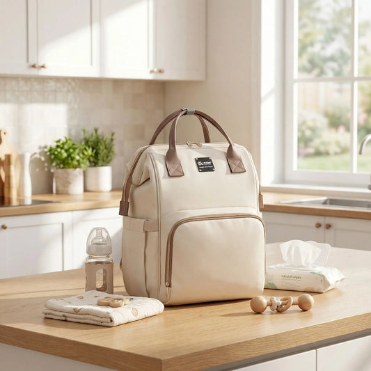 sac  dos a langer beige nuage latte organise