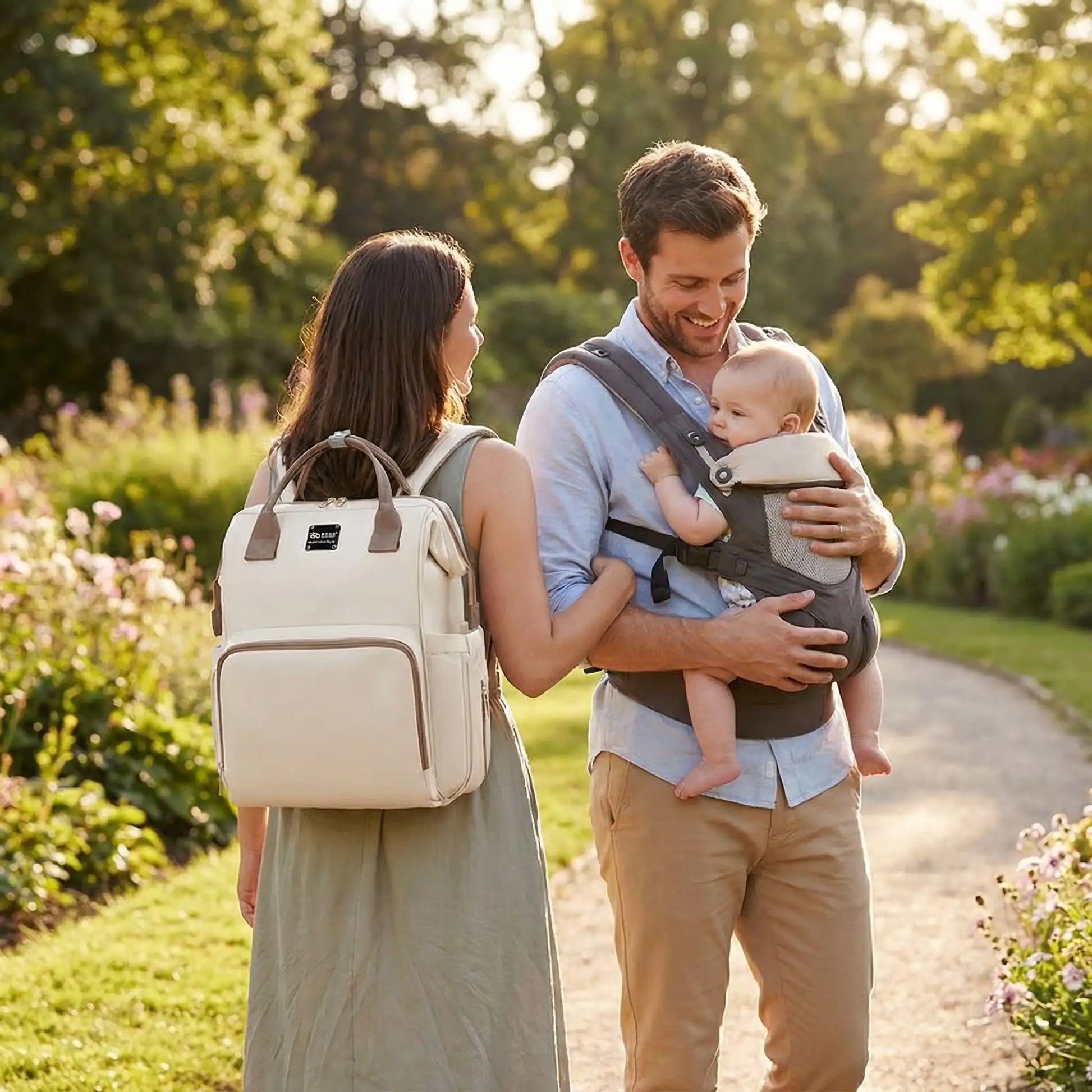 sac  dos a langer beige nuage latte tranquilite