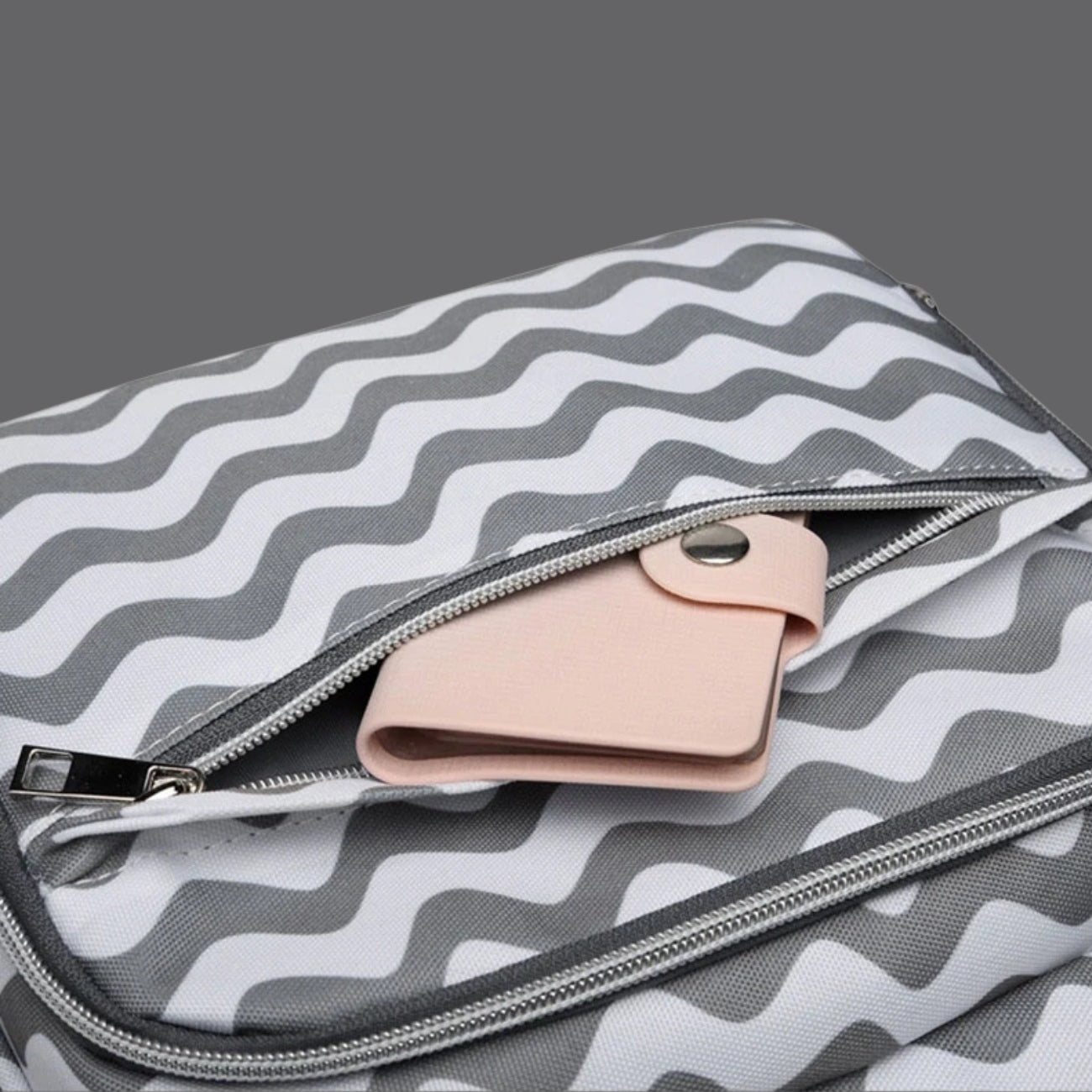 sac a dos a langer gris poches