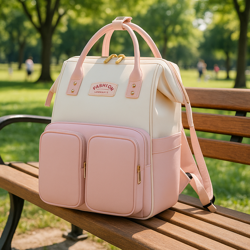 sac a dos a langer blanc rose