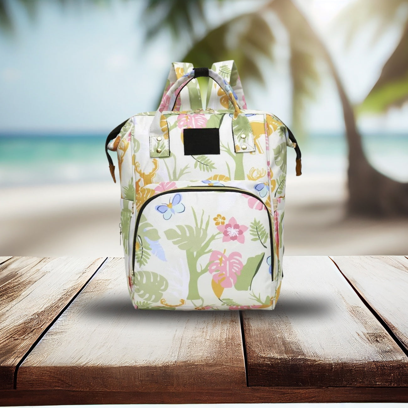 sac a dos a langer fleur verte
