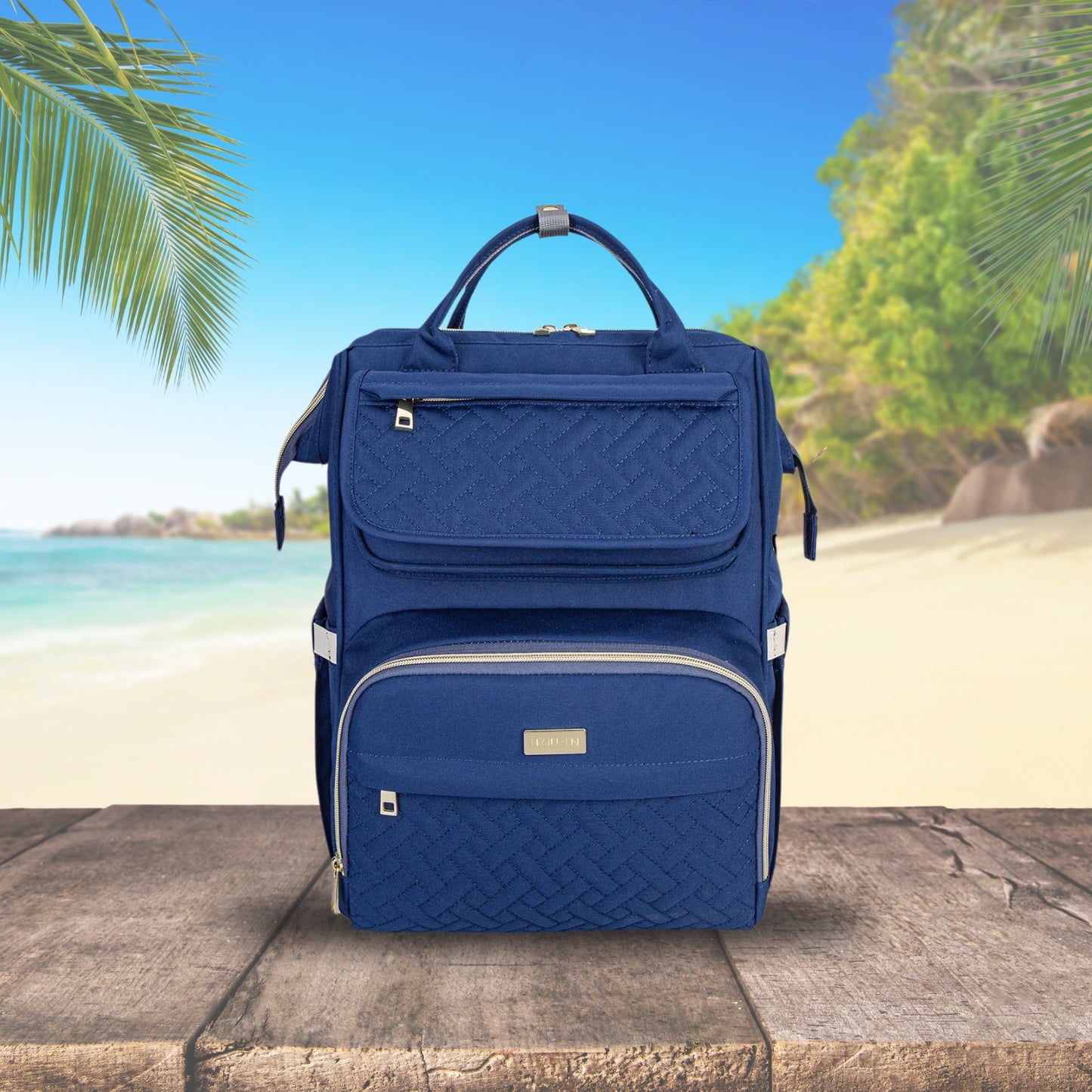 sac a langer a dos bleu