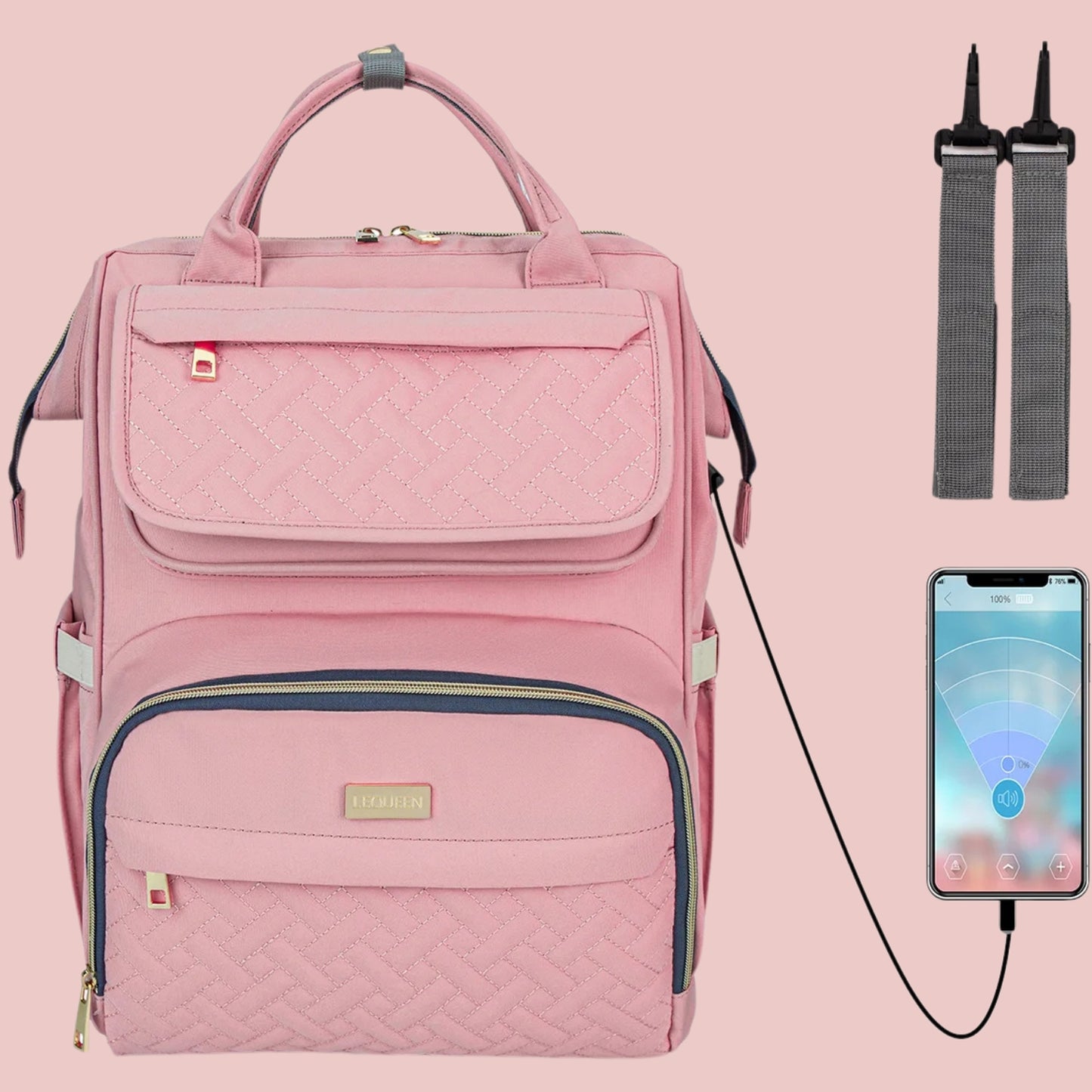 sac a langer a dos rose USB