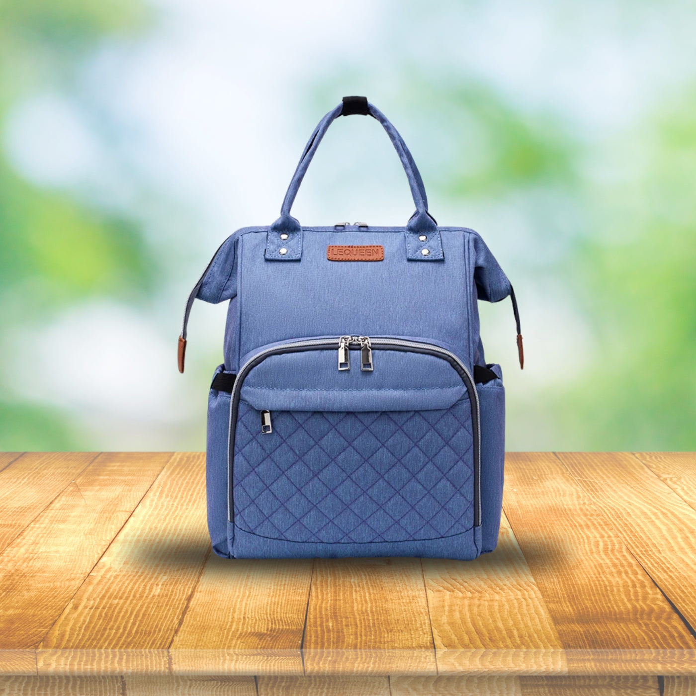 sac a langer a dos bleu clair