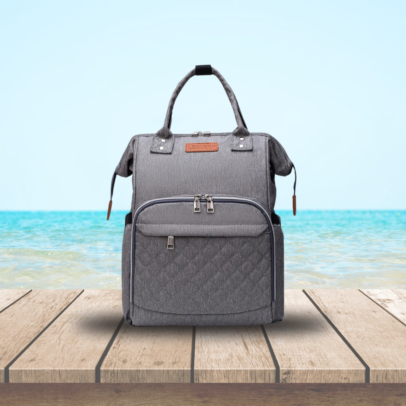 sac a langer a dos gris