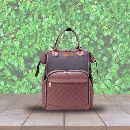 sac a langer a dos rose et gris