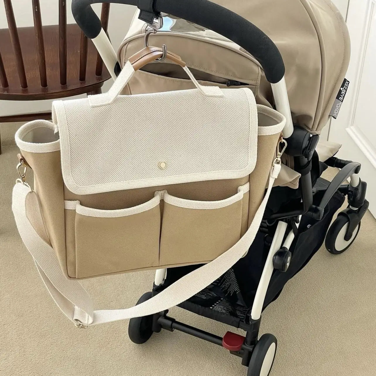 sac a langer bebe beige calin davoine poussette