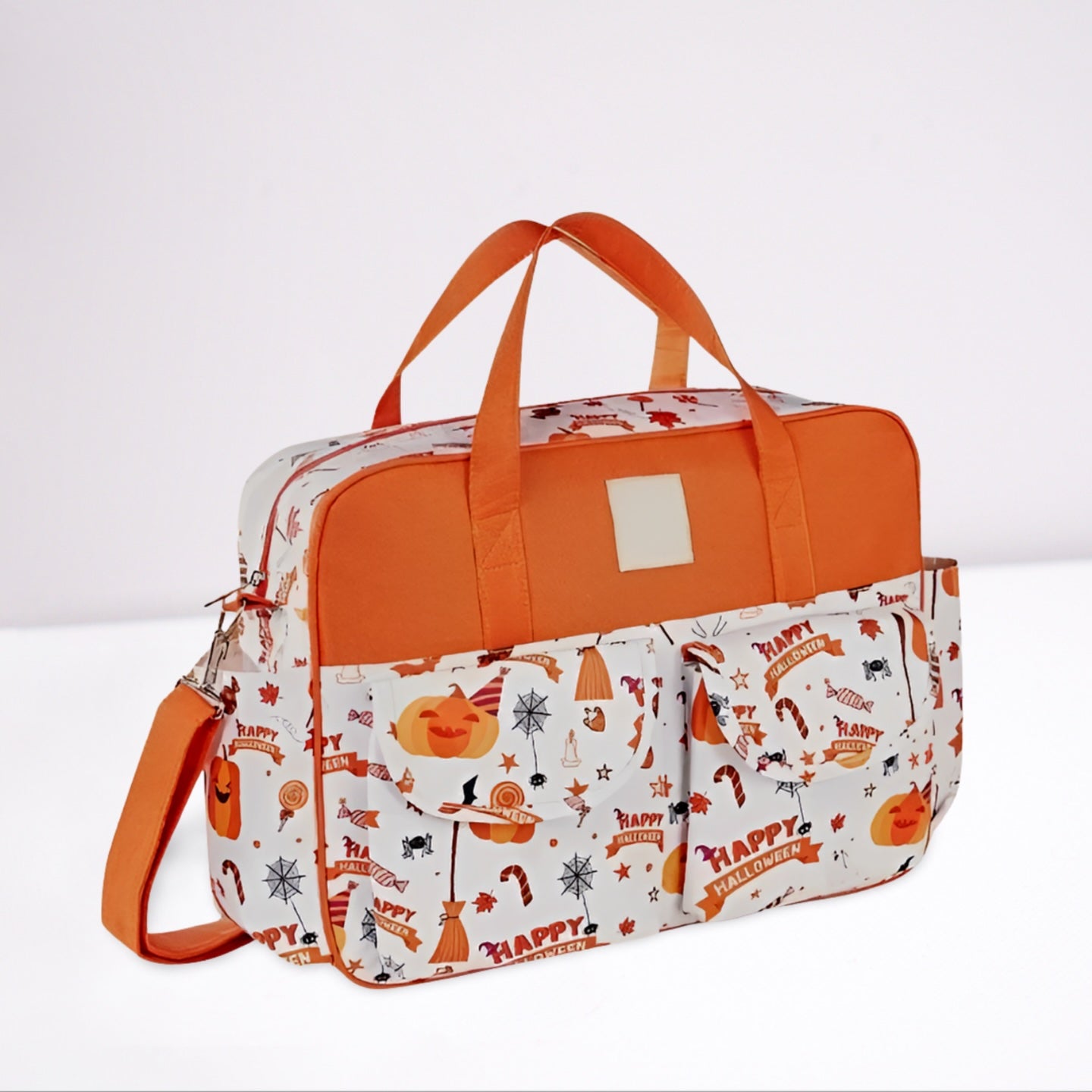 sac-a-langer-bebe-maman-orange-fronce