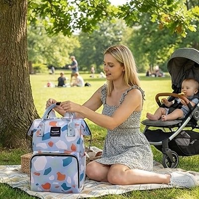 sac a langer bebe bleu fonce