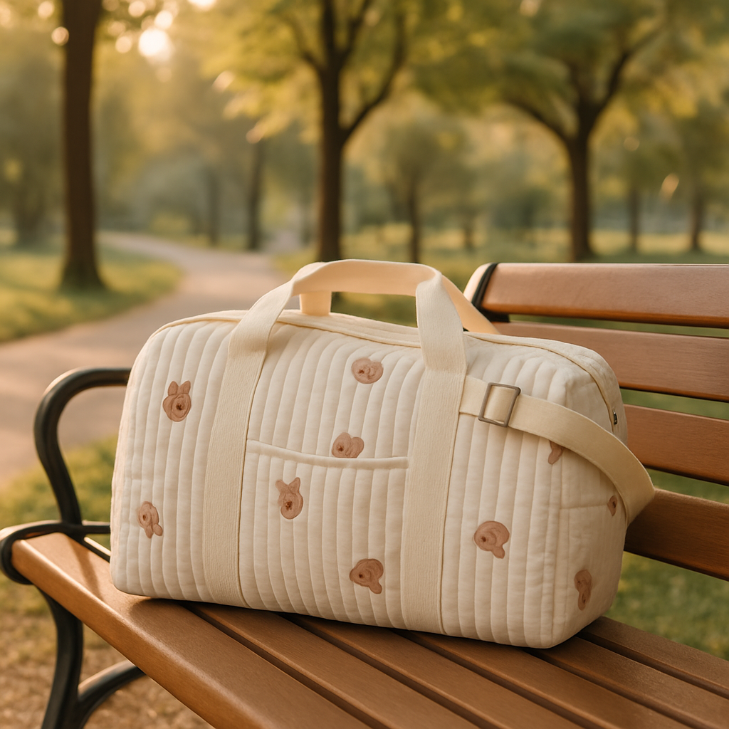 sac a langer beige sable etoile lapin