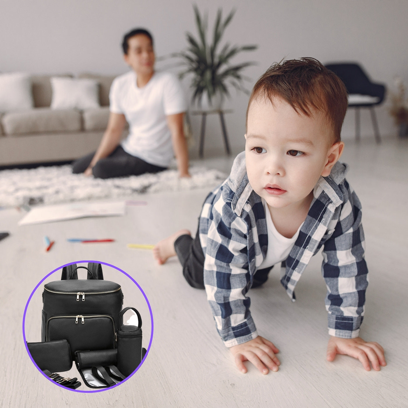 sac a langer cuir bebe
