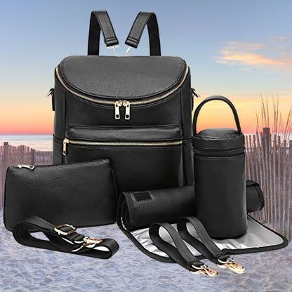 sac a langer cuir noir