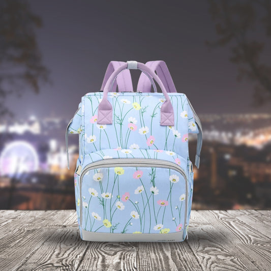 sac a langer fille bleu a fleur