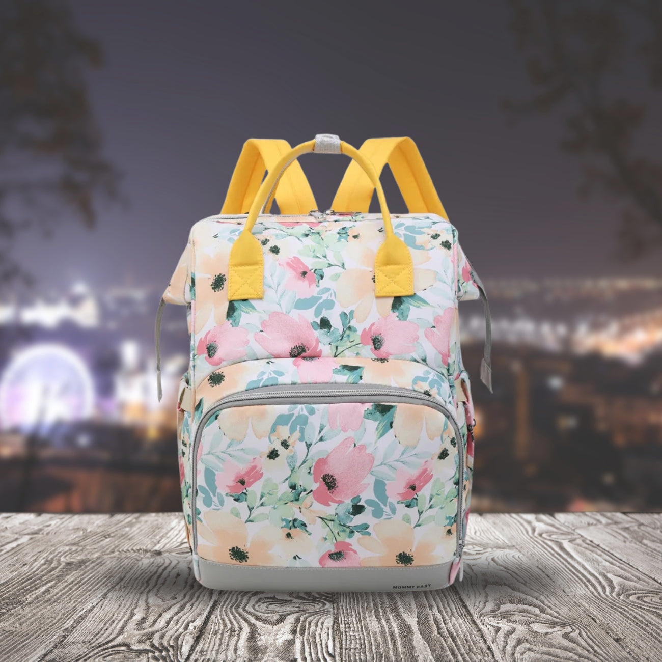 sac a langer fille jaune a fleur