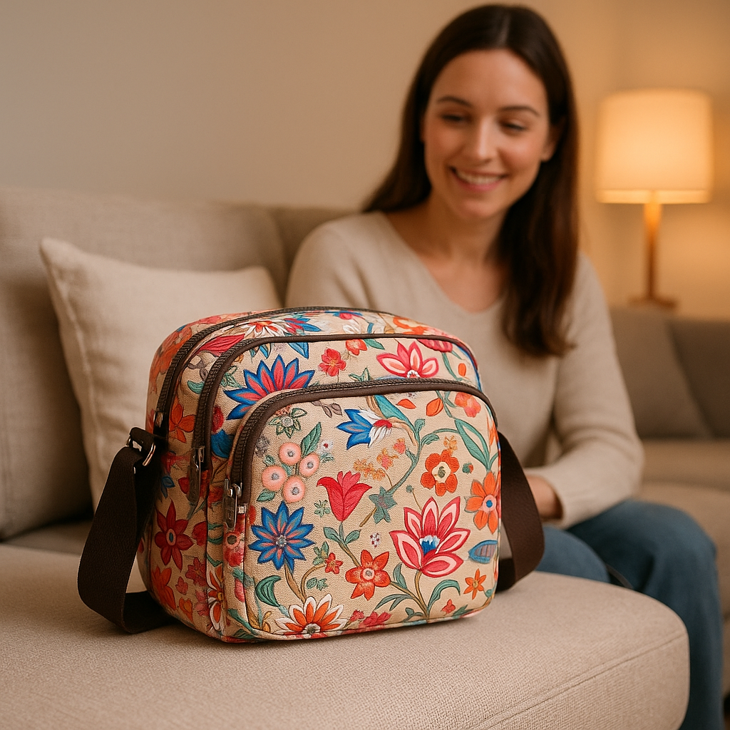 sac a langer fille perroquet fleuri