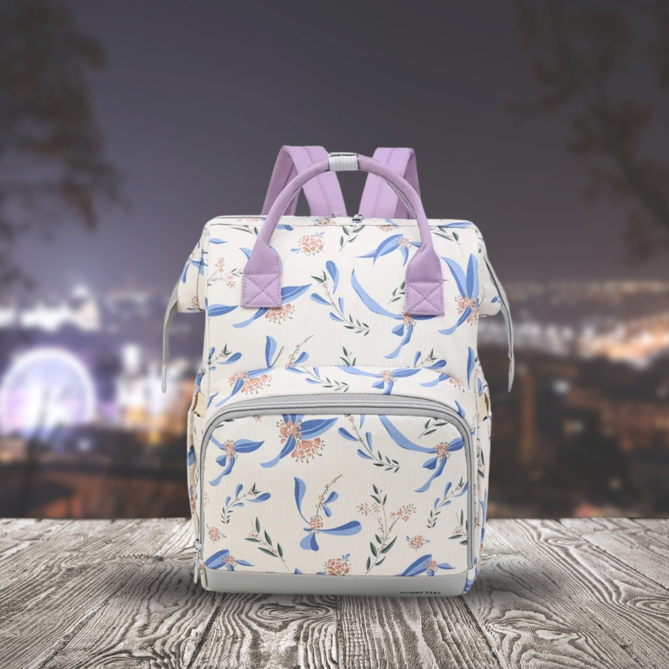 sac a langer fille violet a fleur
