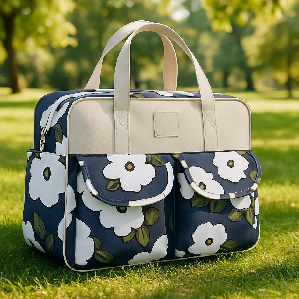 sac a langer fille bleu iris d'ete