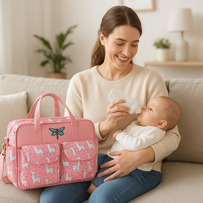 sac a langer fille alpaga rose