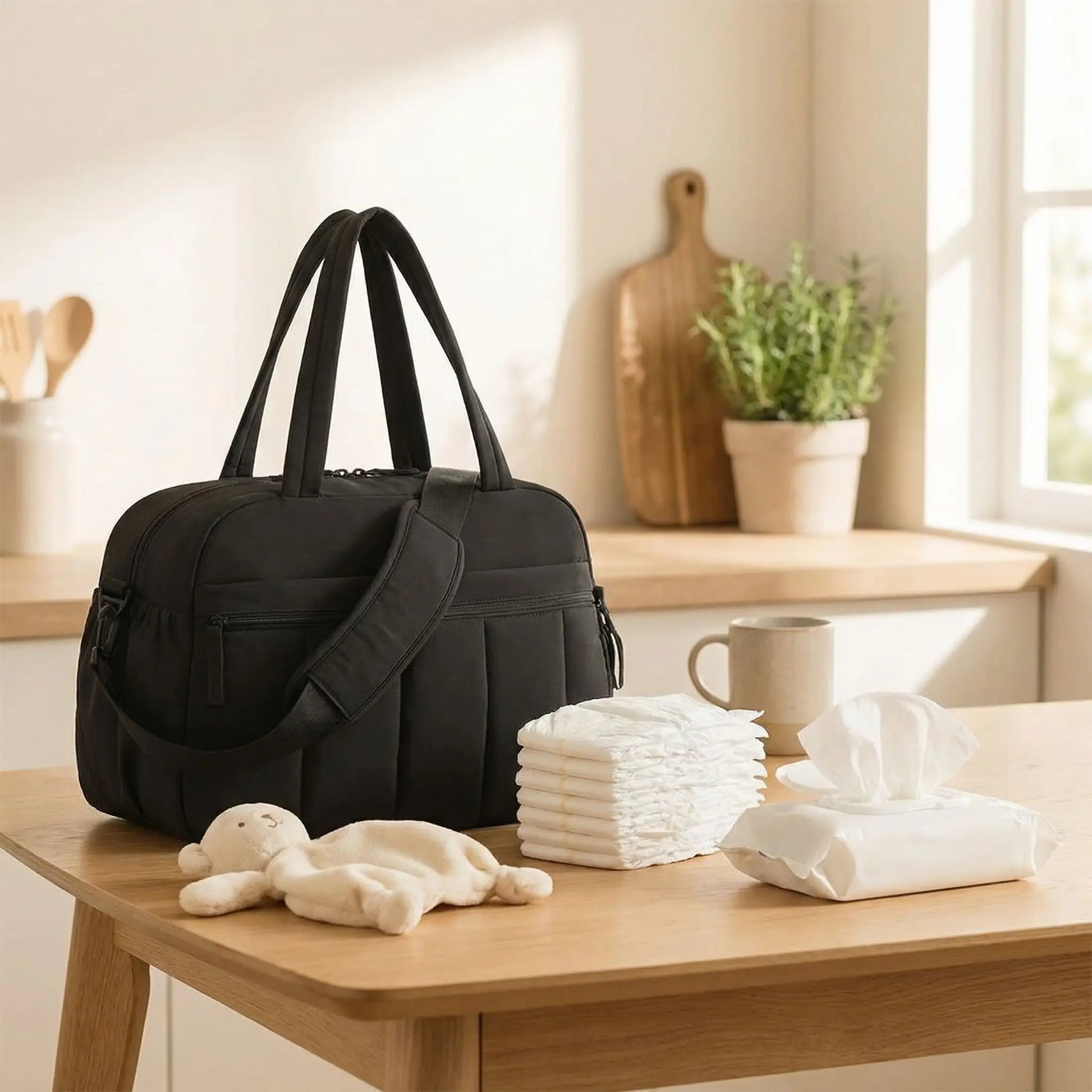 sac a langer noir elegant