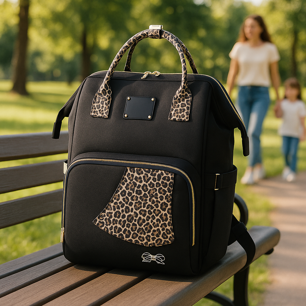 sac a langer noir leopard sortie