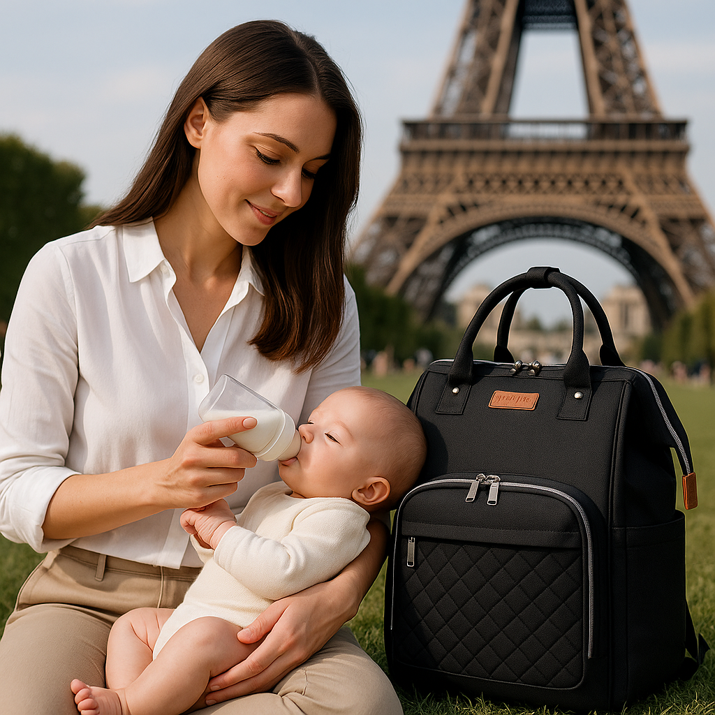 sac a langer noir lune noire elegant