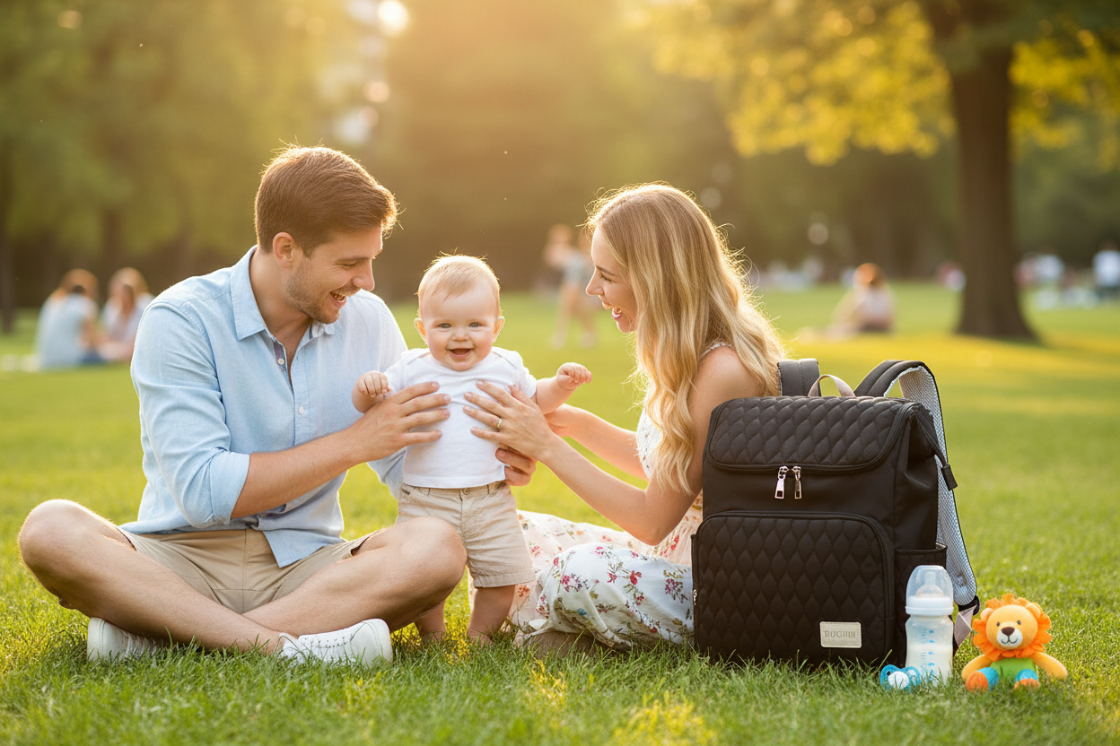 sac a langer noir maman